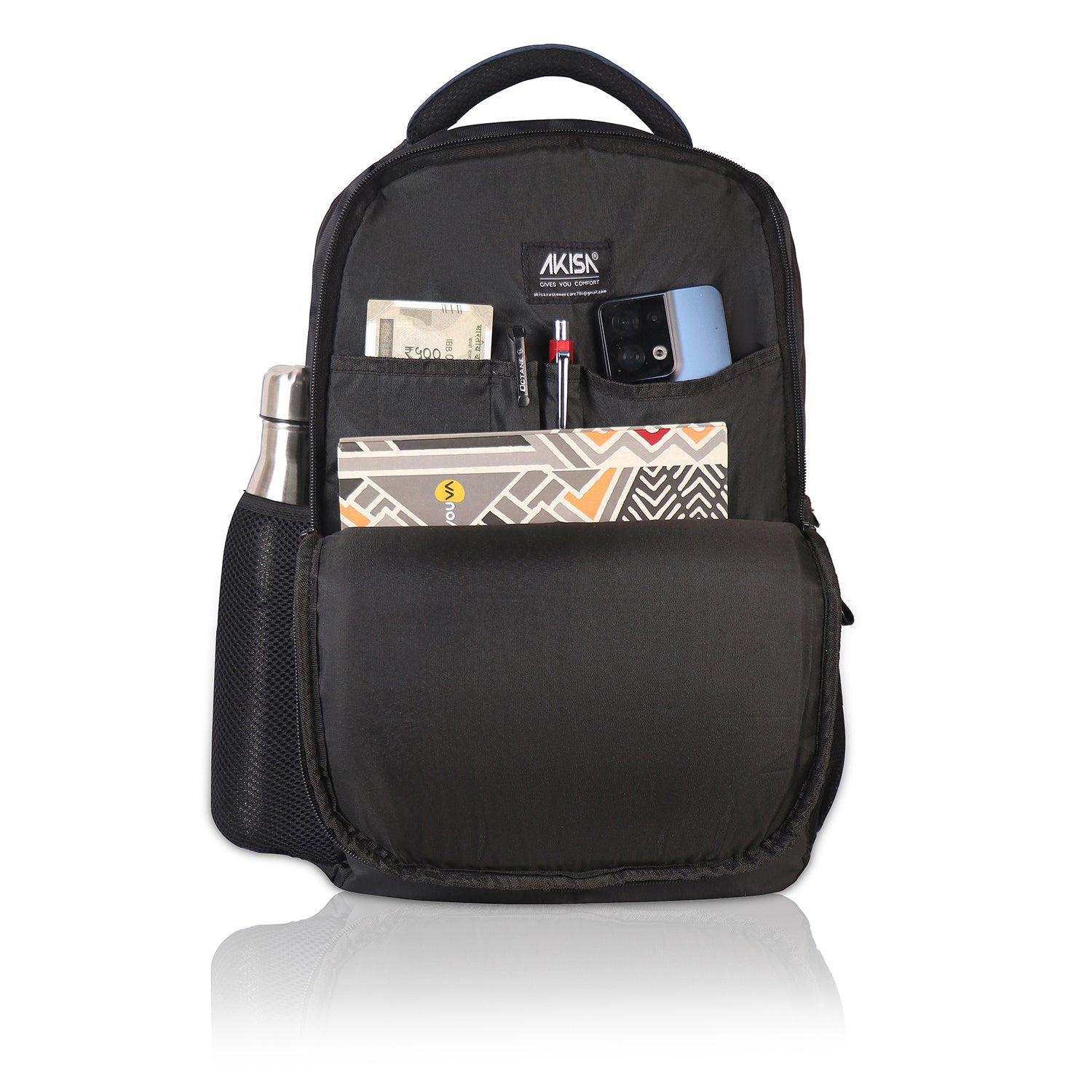 AKISA Everyday Compact Laptop Backpack - Dark Blue/Black