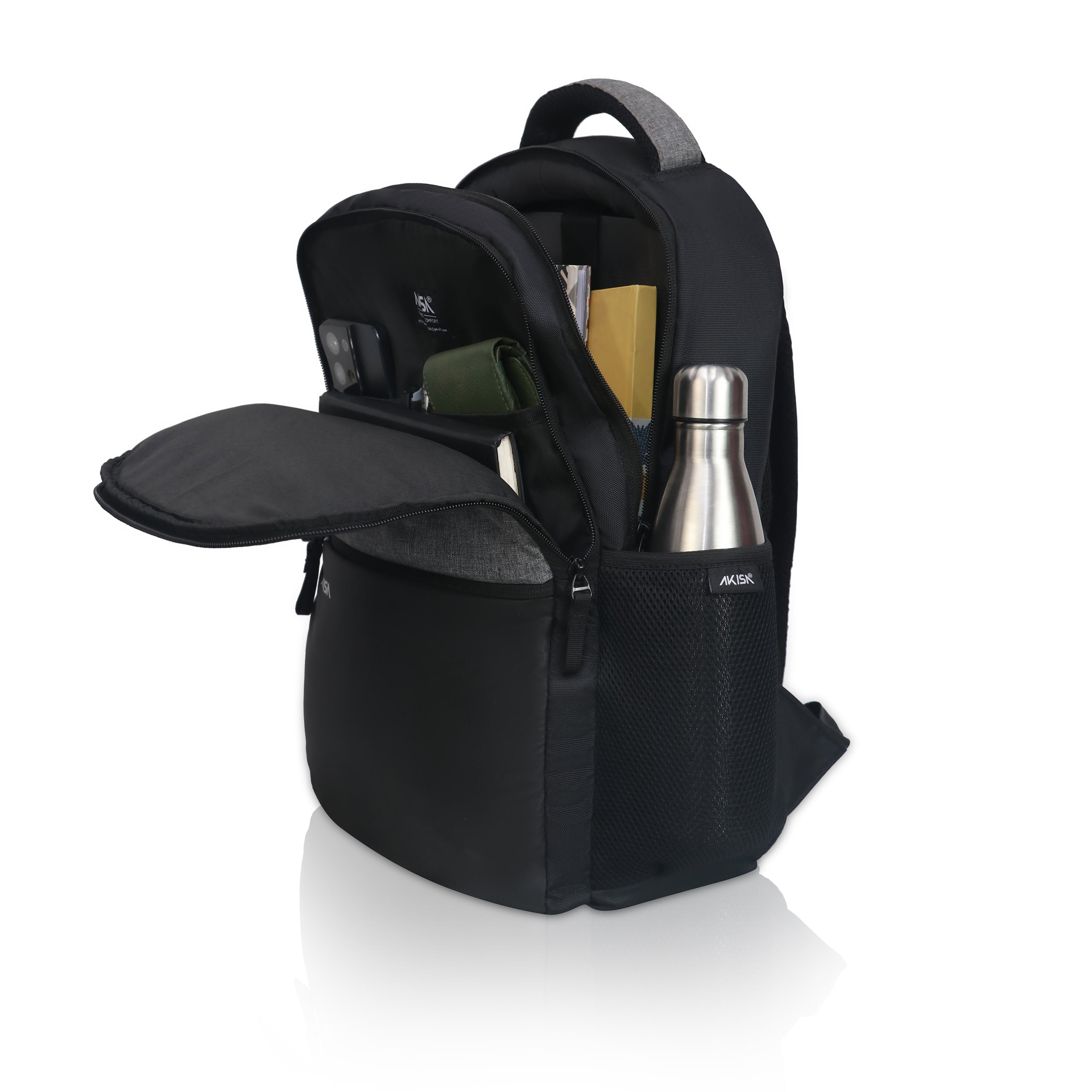 AKISA Everyday Laptop Backpack - Grey/Black