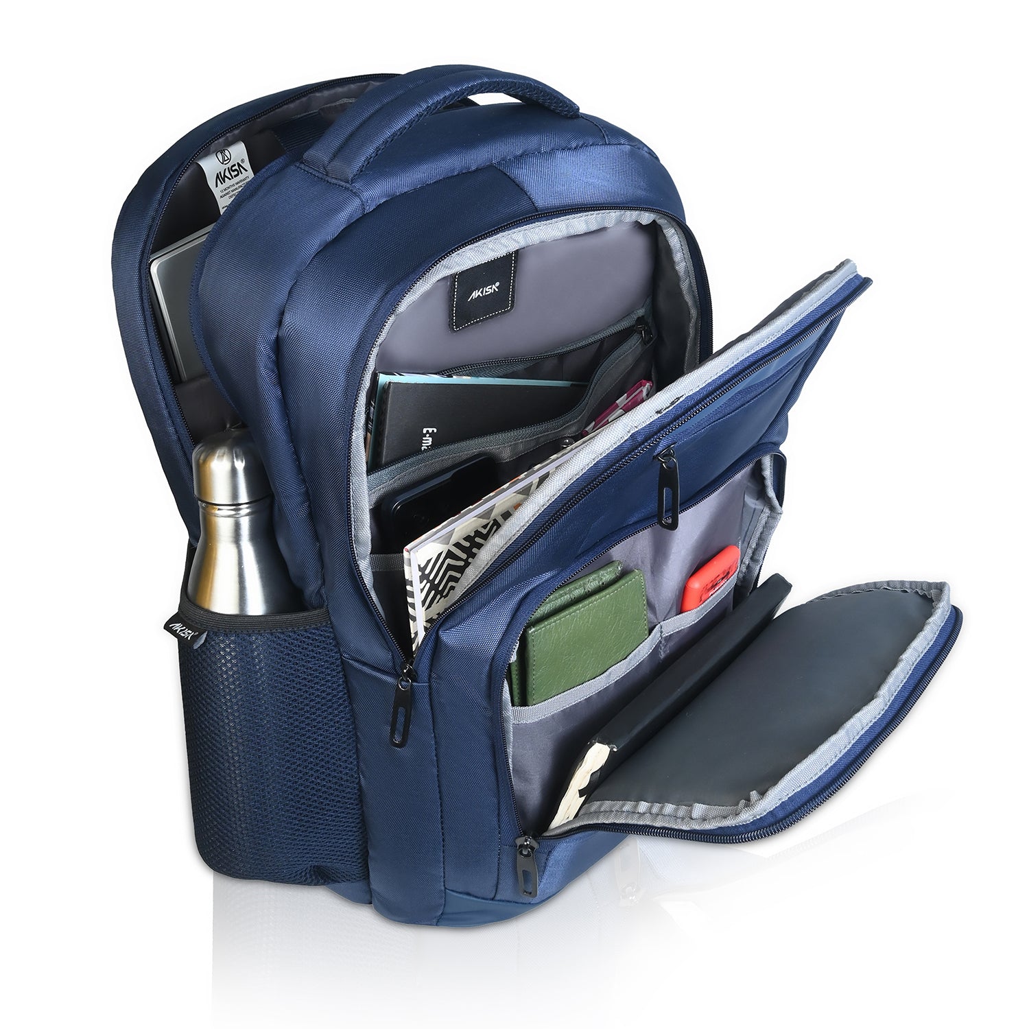 AKISA Swiss Cut 15.6" Smart Laptop Backpack - Dark Blue