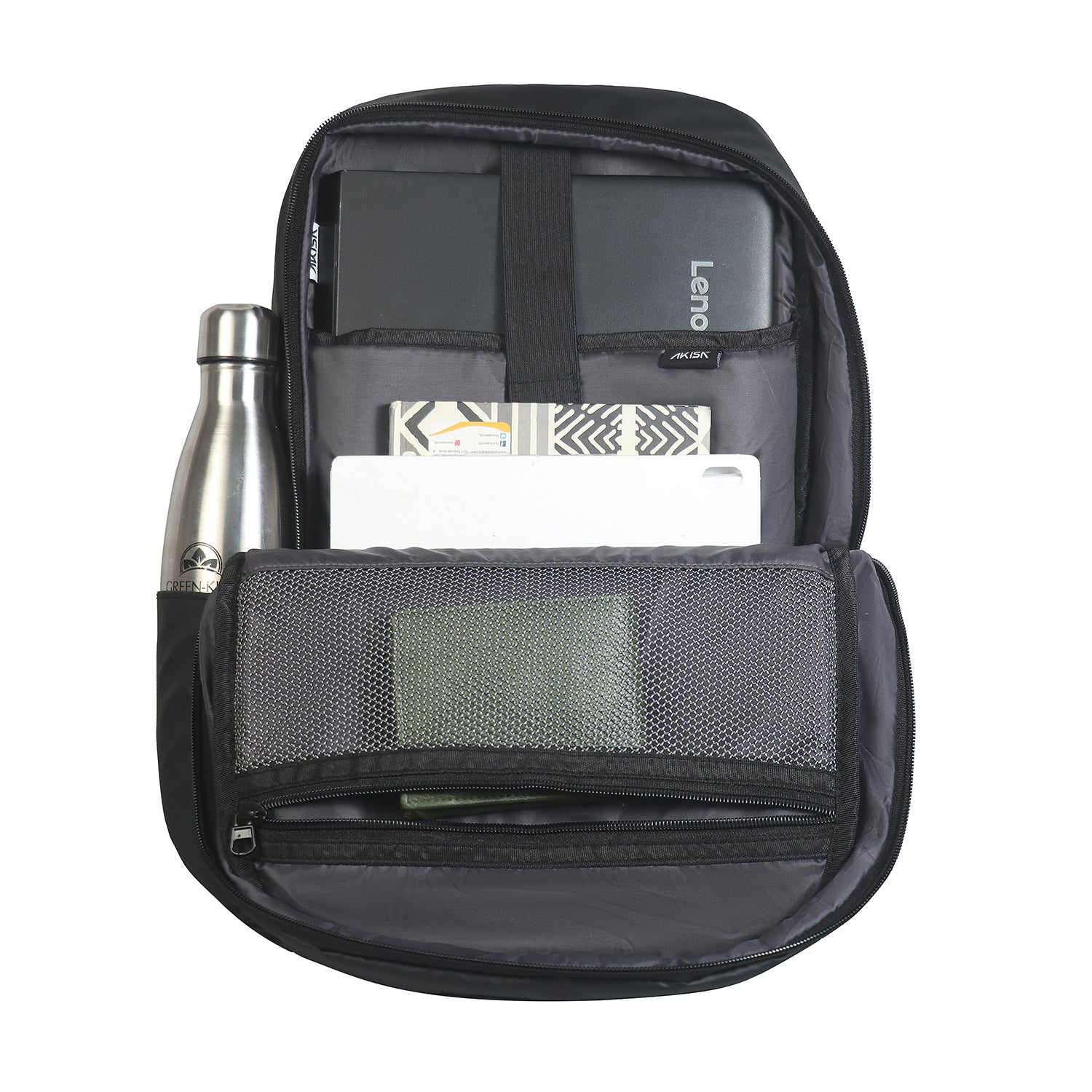 AKISA Everyday Compact Laptop Backpack - Dark Blue/Grey