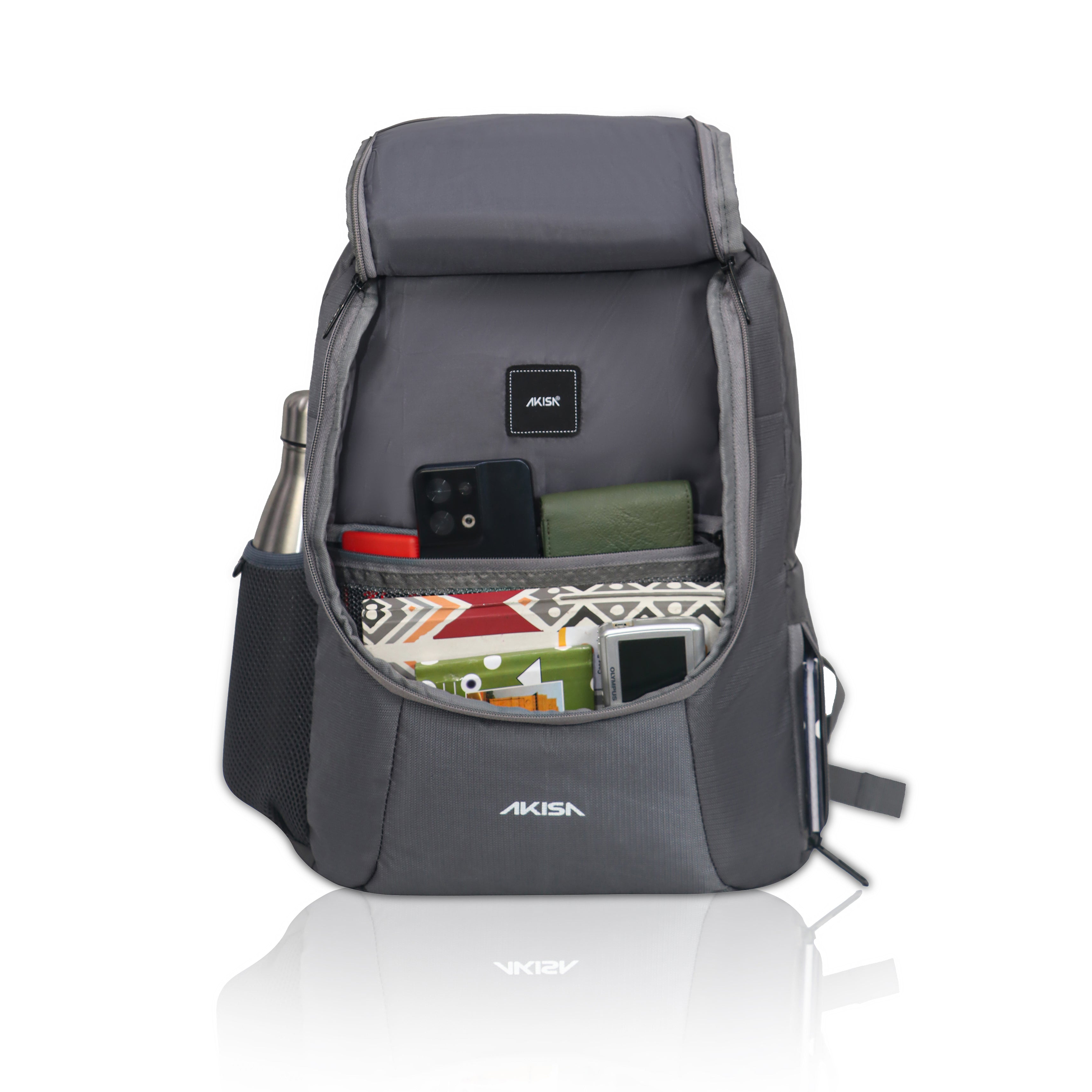 AKISA Explorer Premium Laptop Backpack - Brown/Grey
