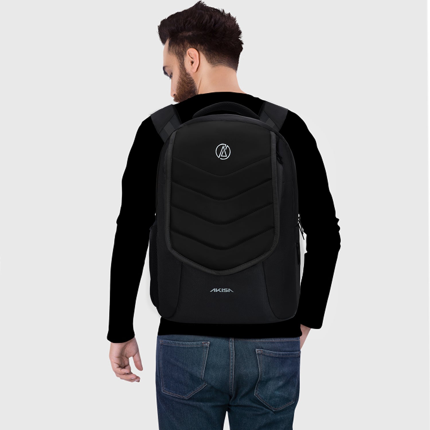 AKISA Explorer Premium Laptop Backpack - Black/Grey
