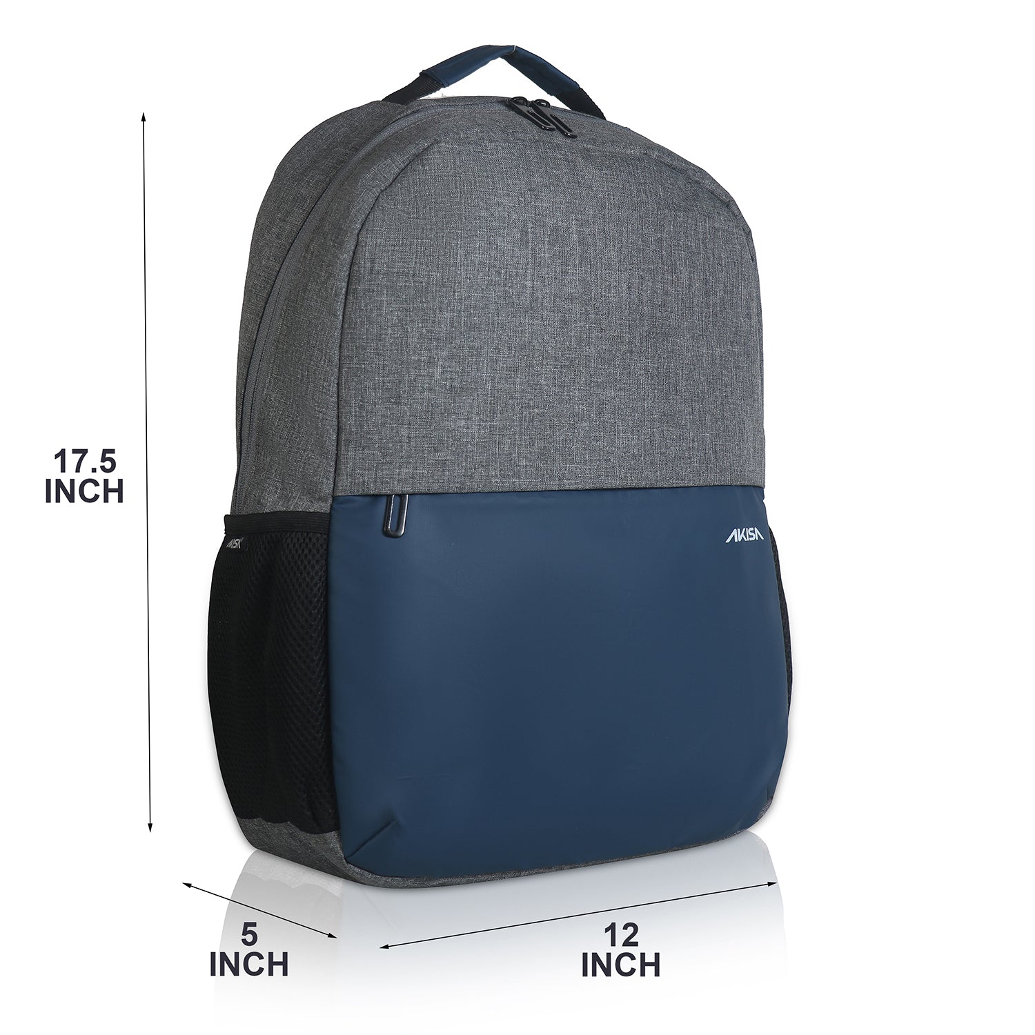 AKISA Everyday Compact Laptop Backpack - Dark Blue/Grey