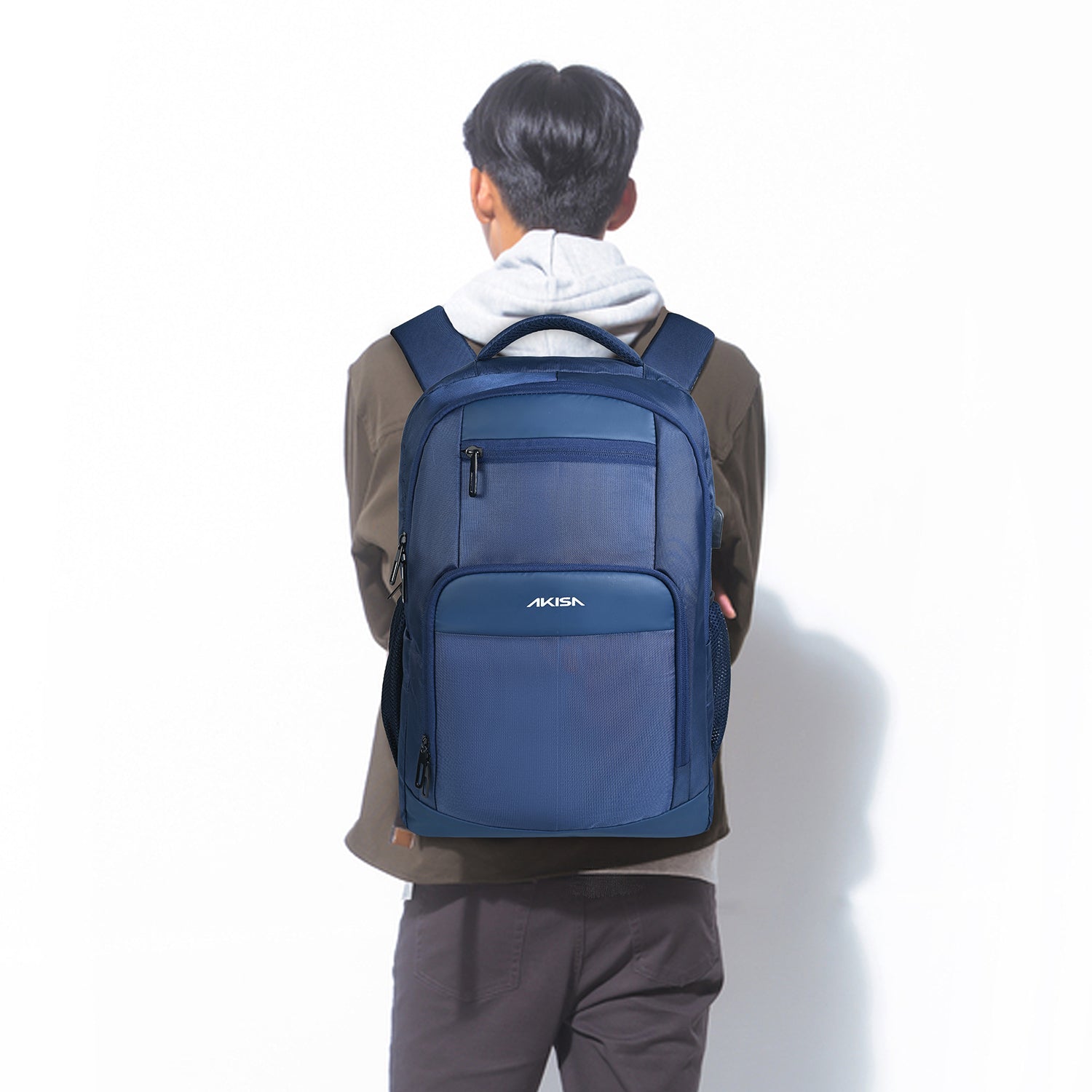 AKISA Swiss Cut 15.6" Smart Laptop Backpack - Dark Blue