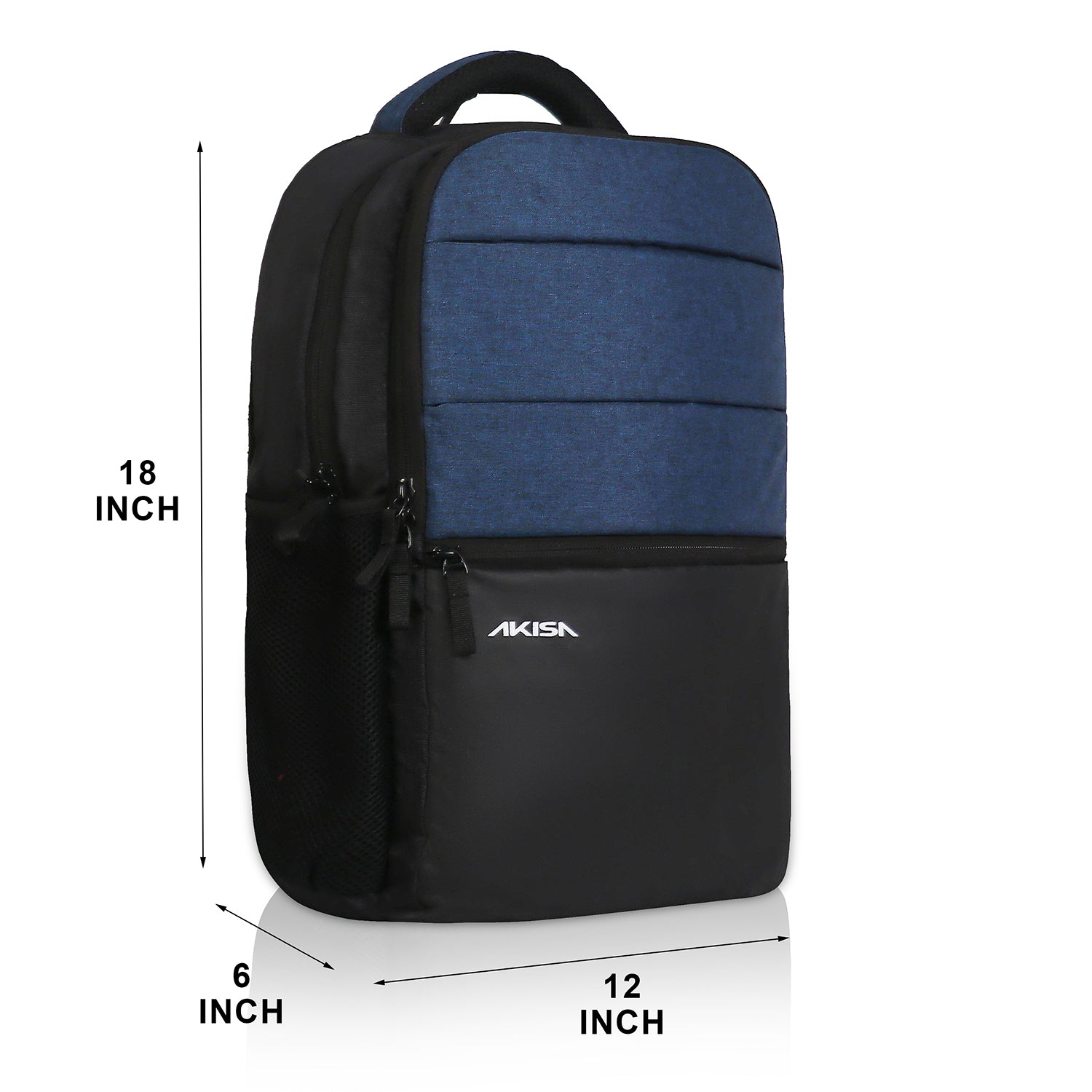 AKISA Everyday Compact Laptop Backpack - Dark Blue/Black