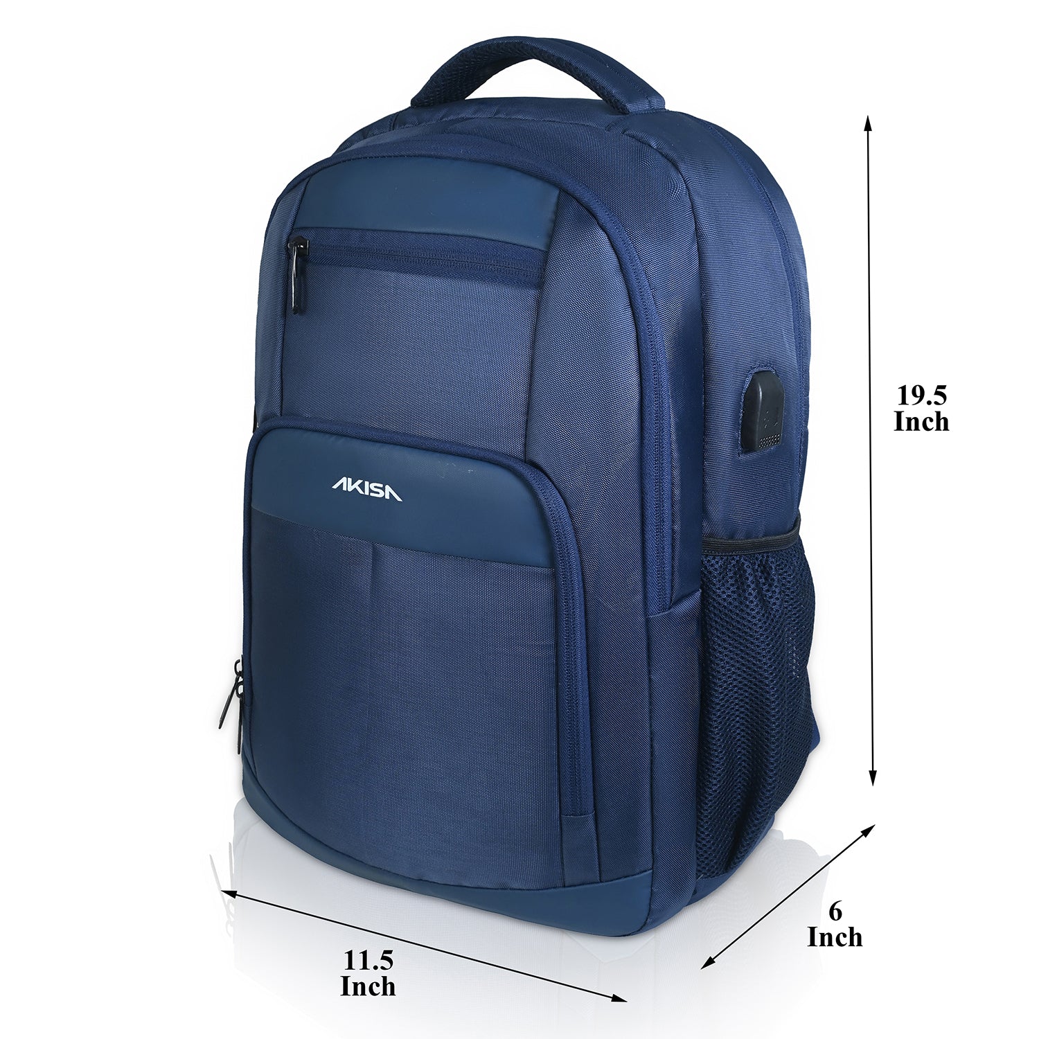 AKISA Swiss Cut 15.6" Smart Laptop Backpack - Dark Blue