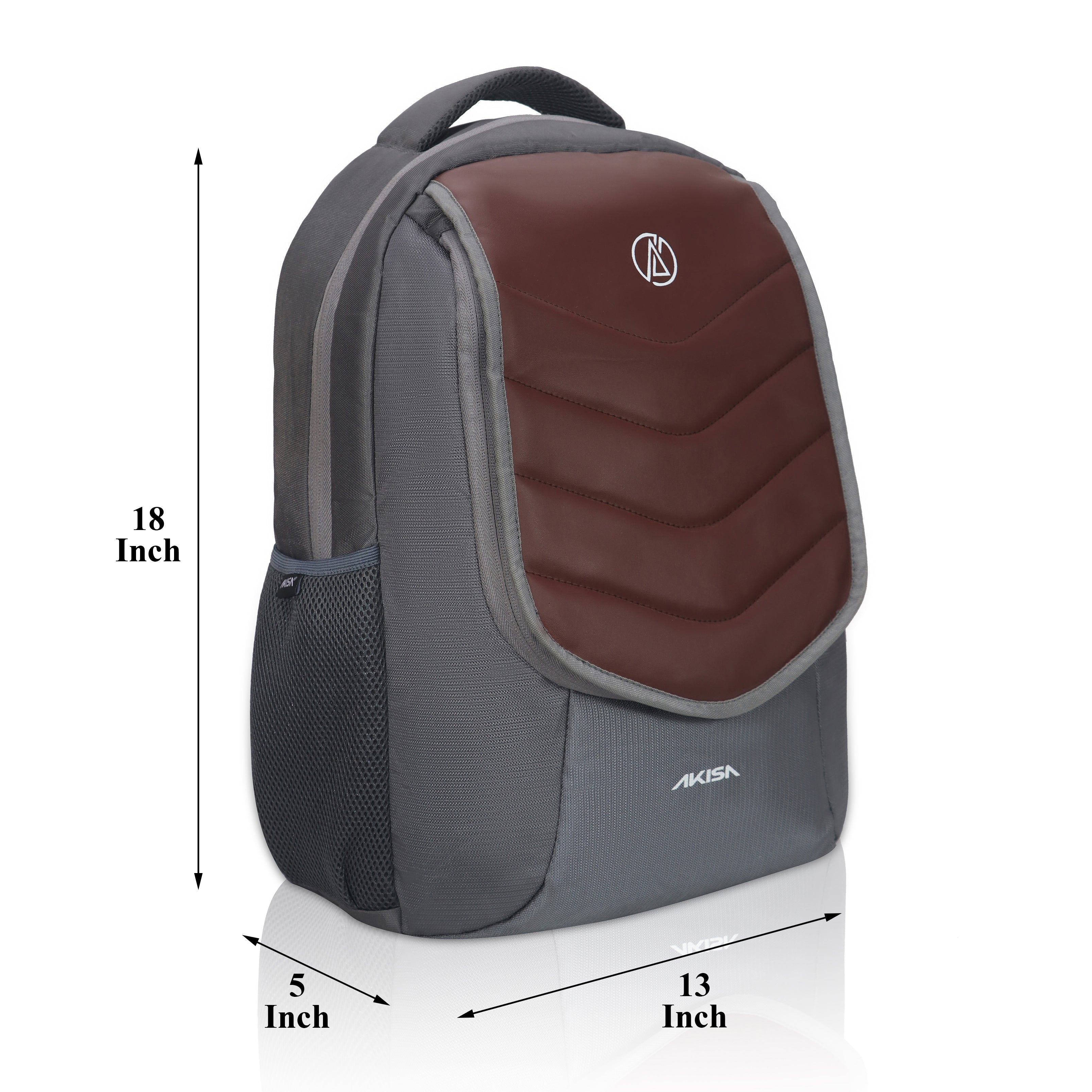 AKISA Explorer Premium Laptop Backpack - Brown/Grey