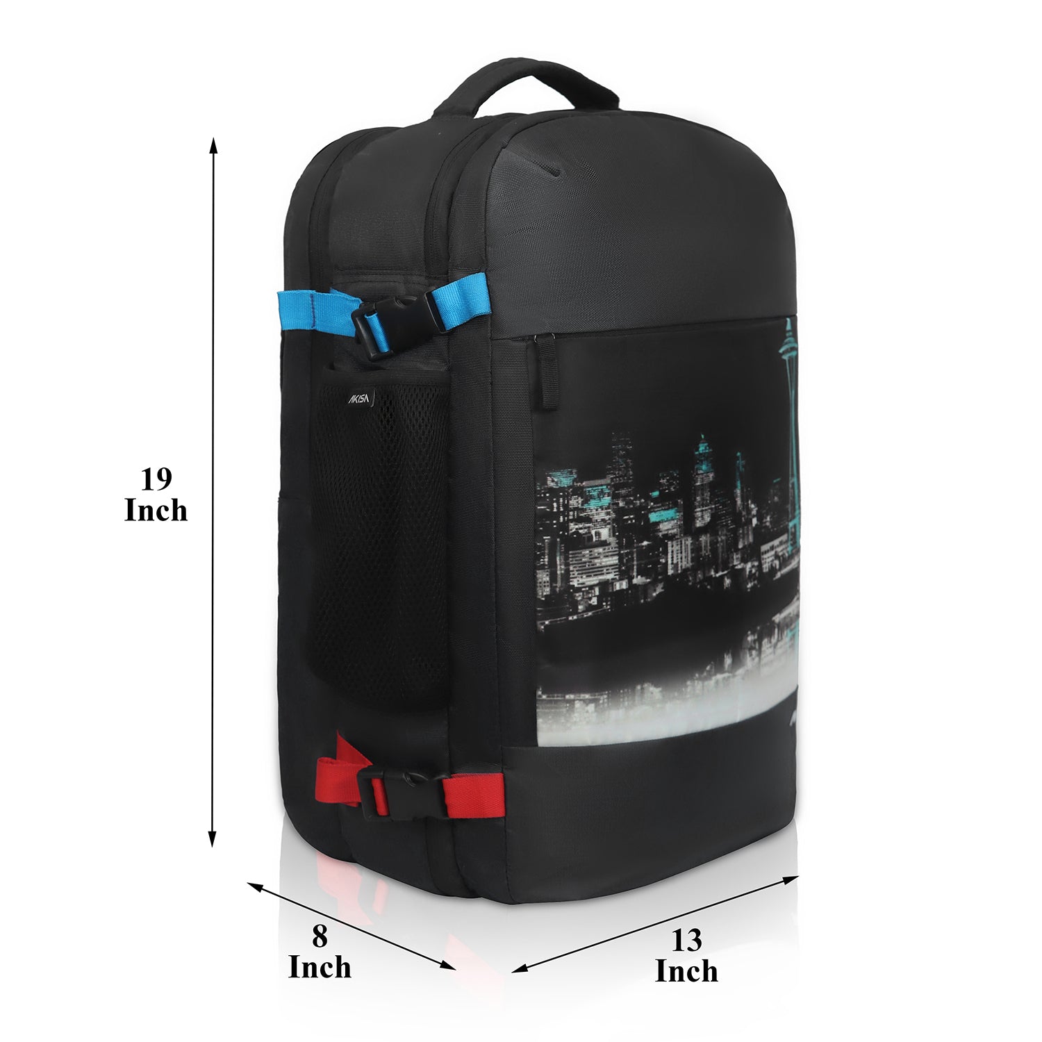 AKISA Overnighter Expandable Laptop Backpack - 32L - Black