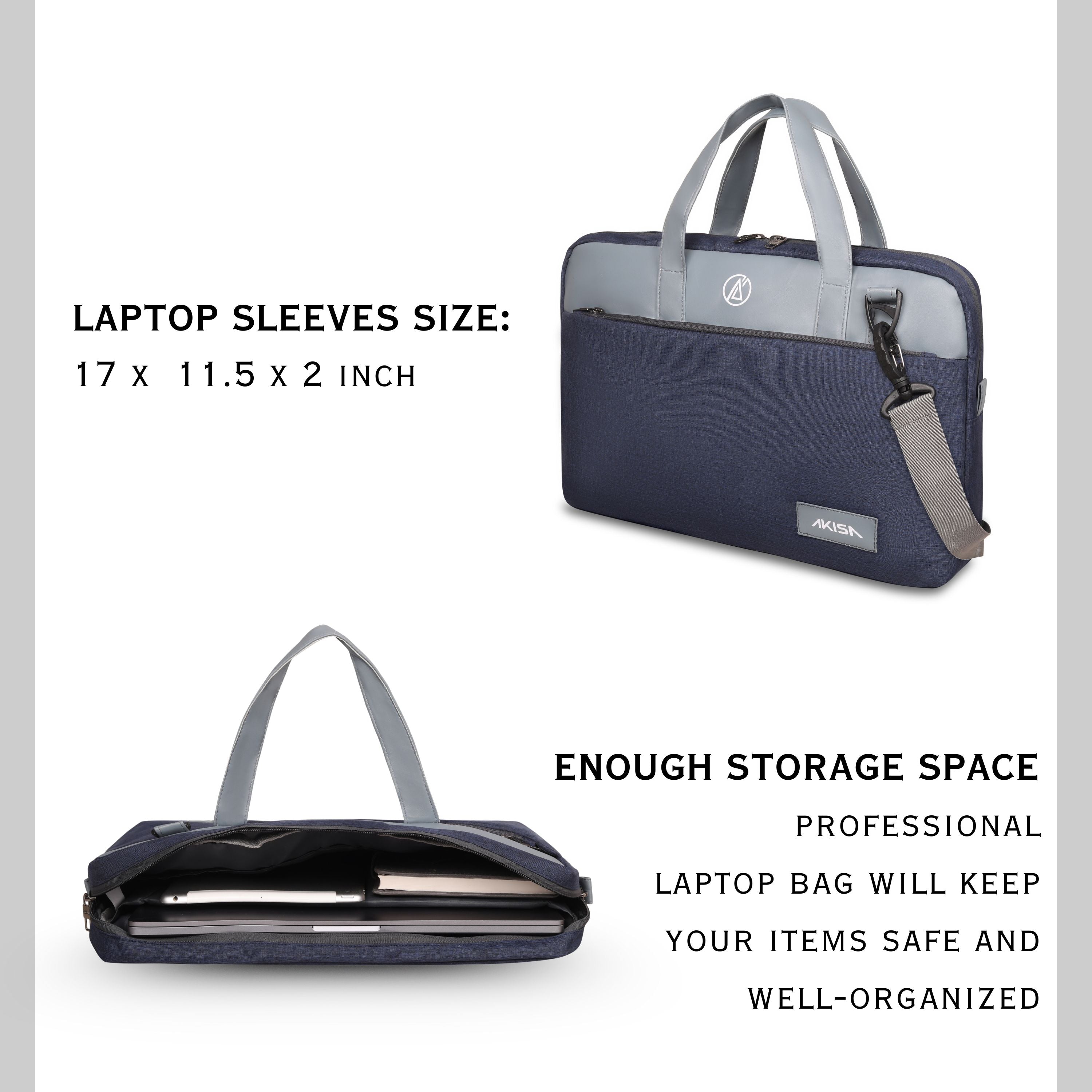 AKISA Magma Premium 15.6" Laptop Sleeve - Dark Blue