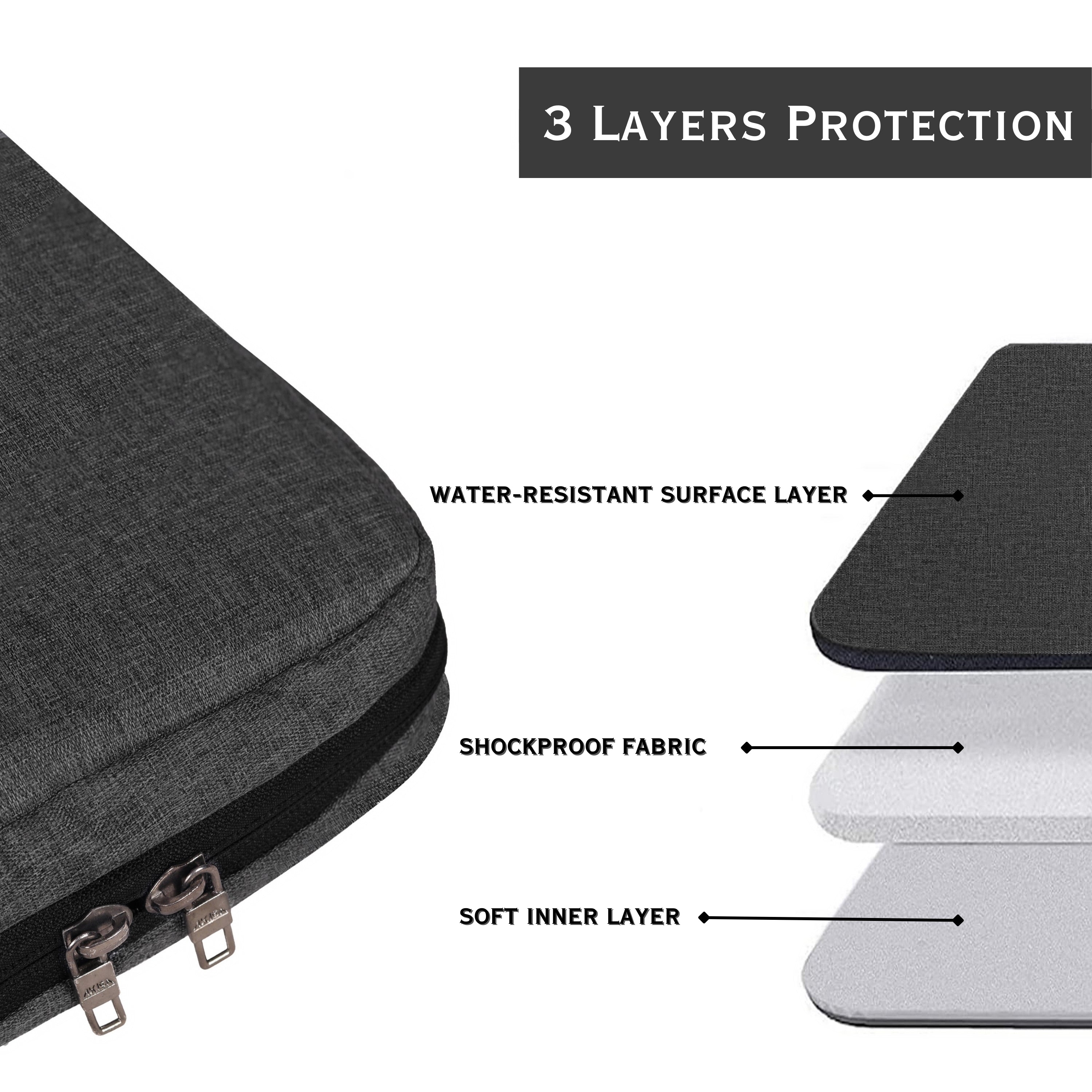 AKISA Magma 15.6" Laptop Sleeve with Handle - Dark Grey