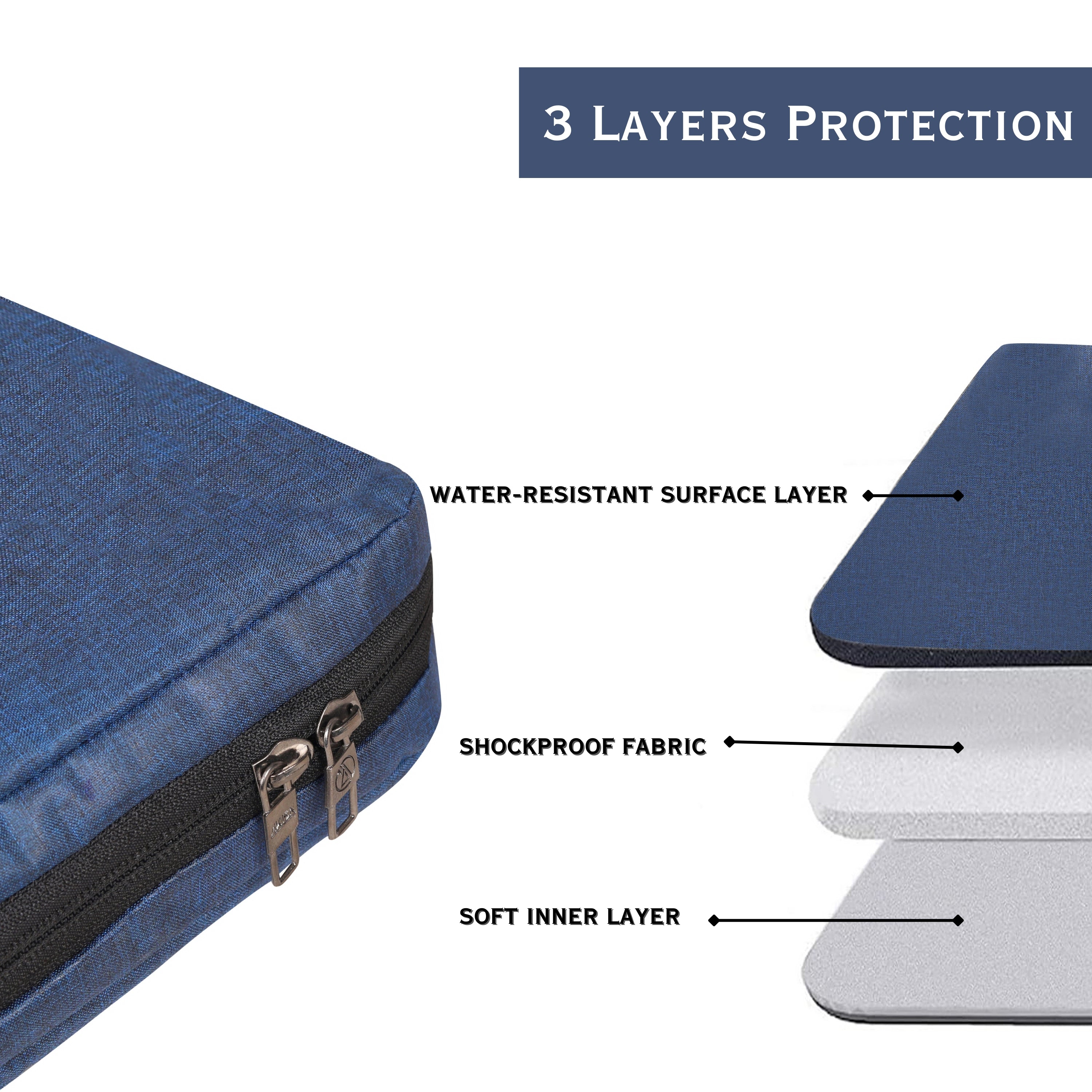 AKISA Magma 15.6" Laptop Sleeve with Handle - Blue