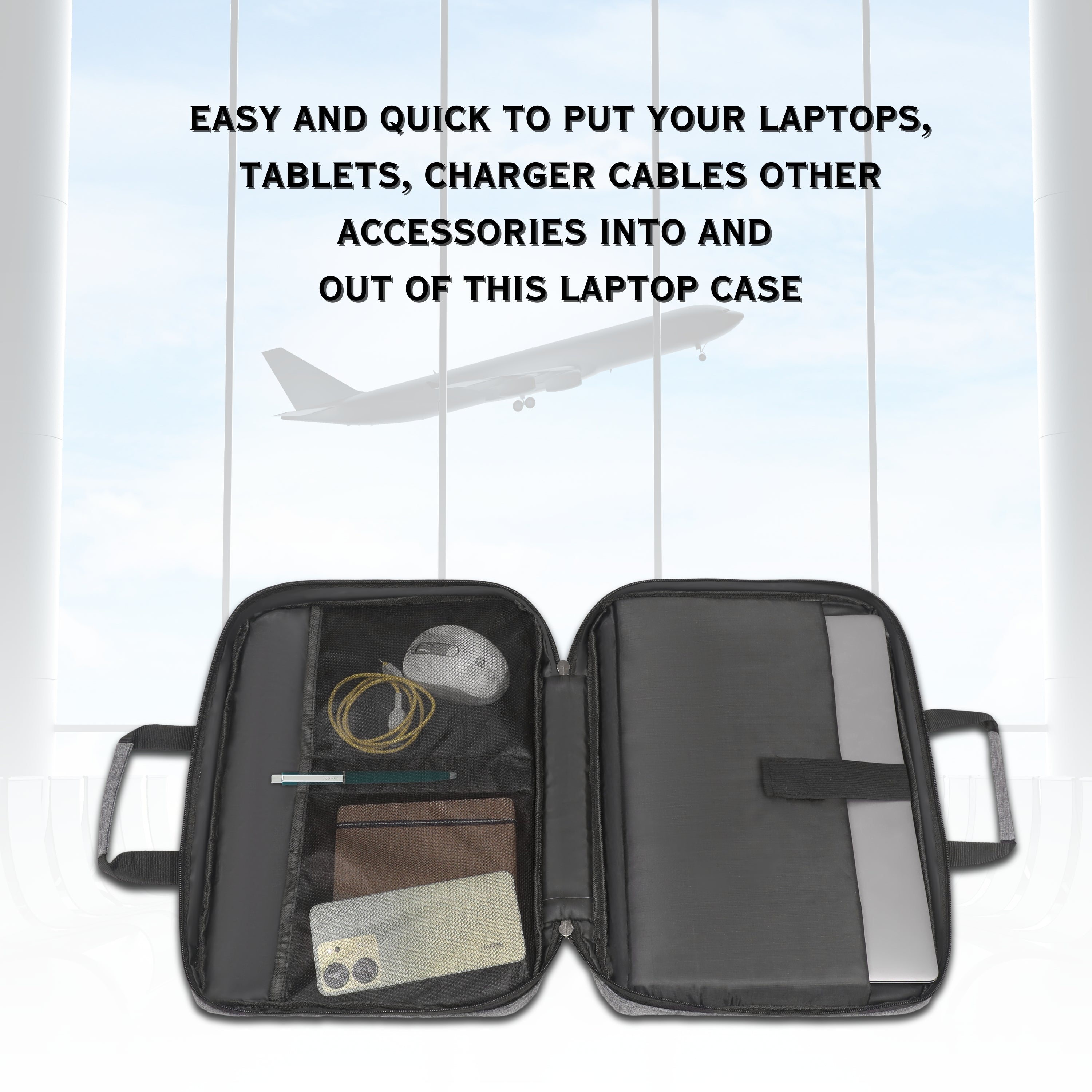 AKISA Magma 15.6" Laptop Sleeve with Handle - Grey/Black