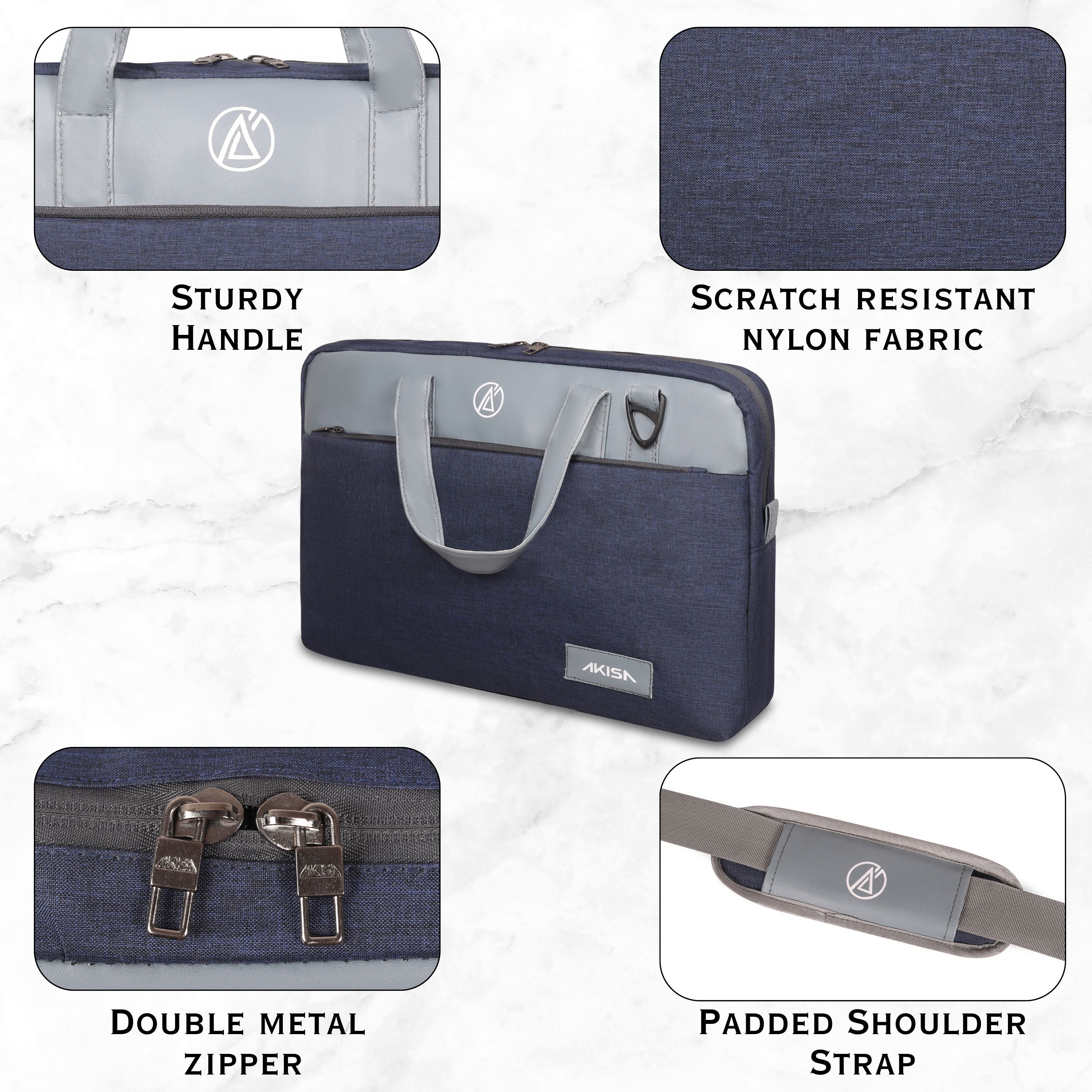 AKISA Magma Premium 15.6" Laptop Sleeve - Dark Blue
