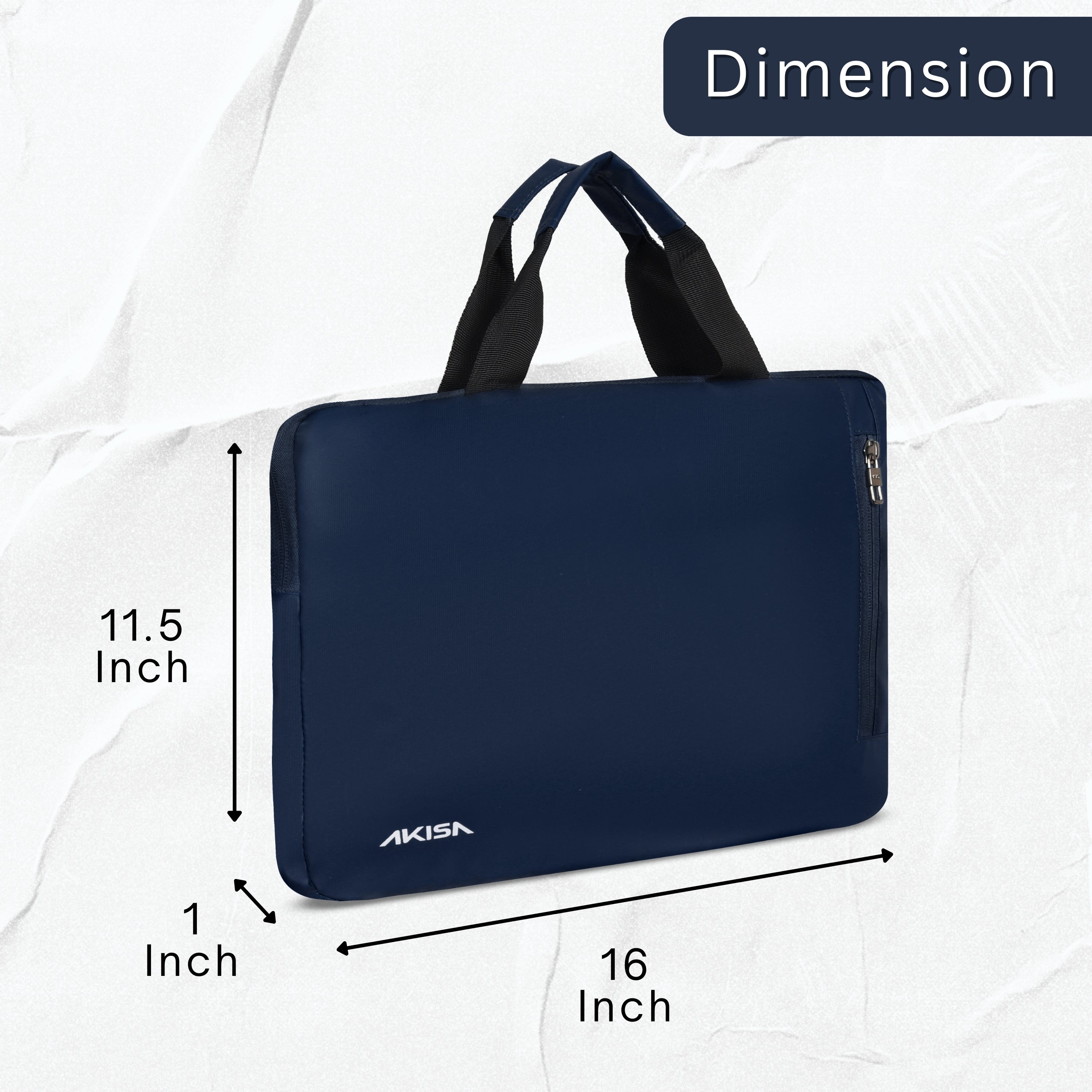 AKISA 15.6" Laptop Sleeve with Handle - Dark Blue