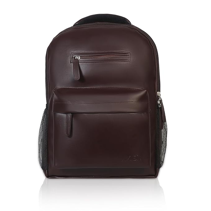 AKISA Premium Vegan Leather Laptop Backpack for Men & Women (Tan)- 25 Ltrs
