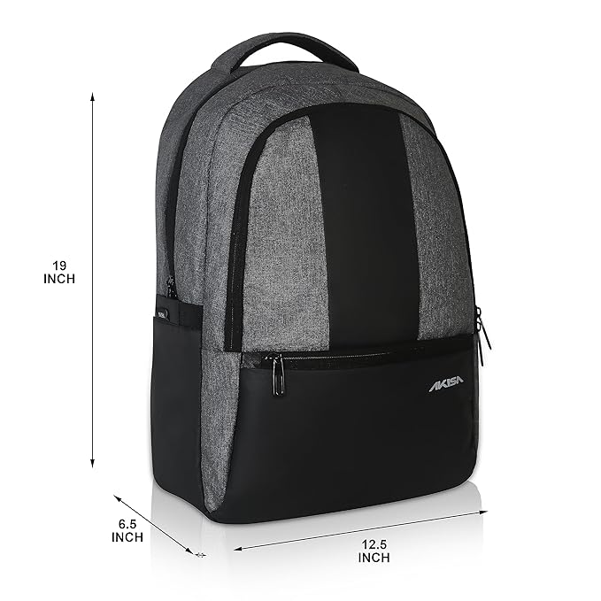 AKISA Slim Laptop 15.6 inch Backpack for Men and Women (Grey)