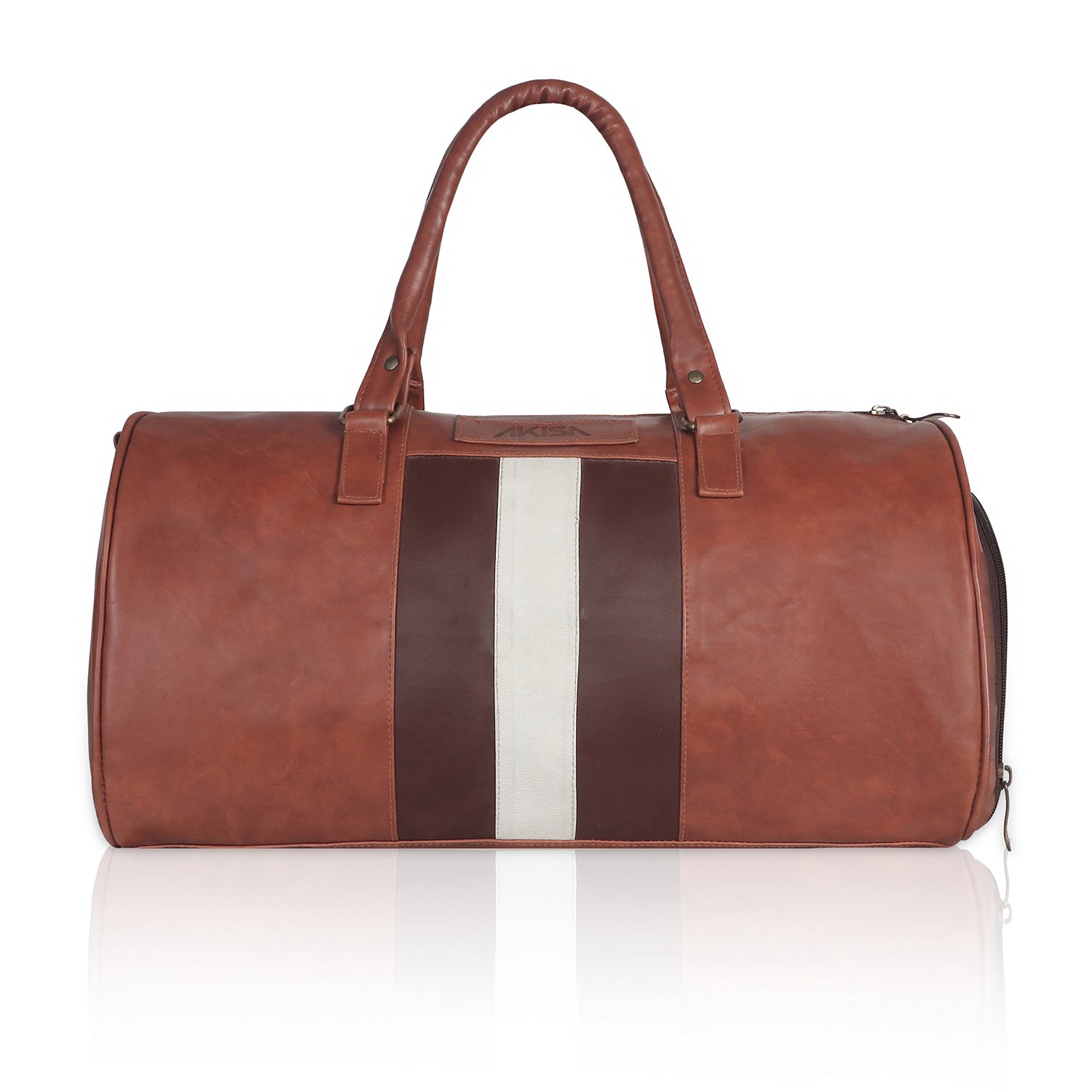 AKISA Travel Sling Duffle Bag with Shoe Compartment - 25L - Light Brown