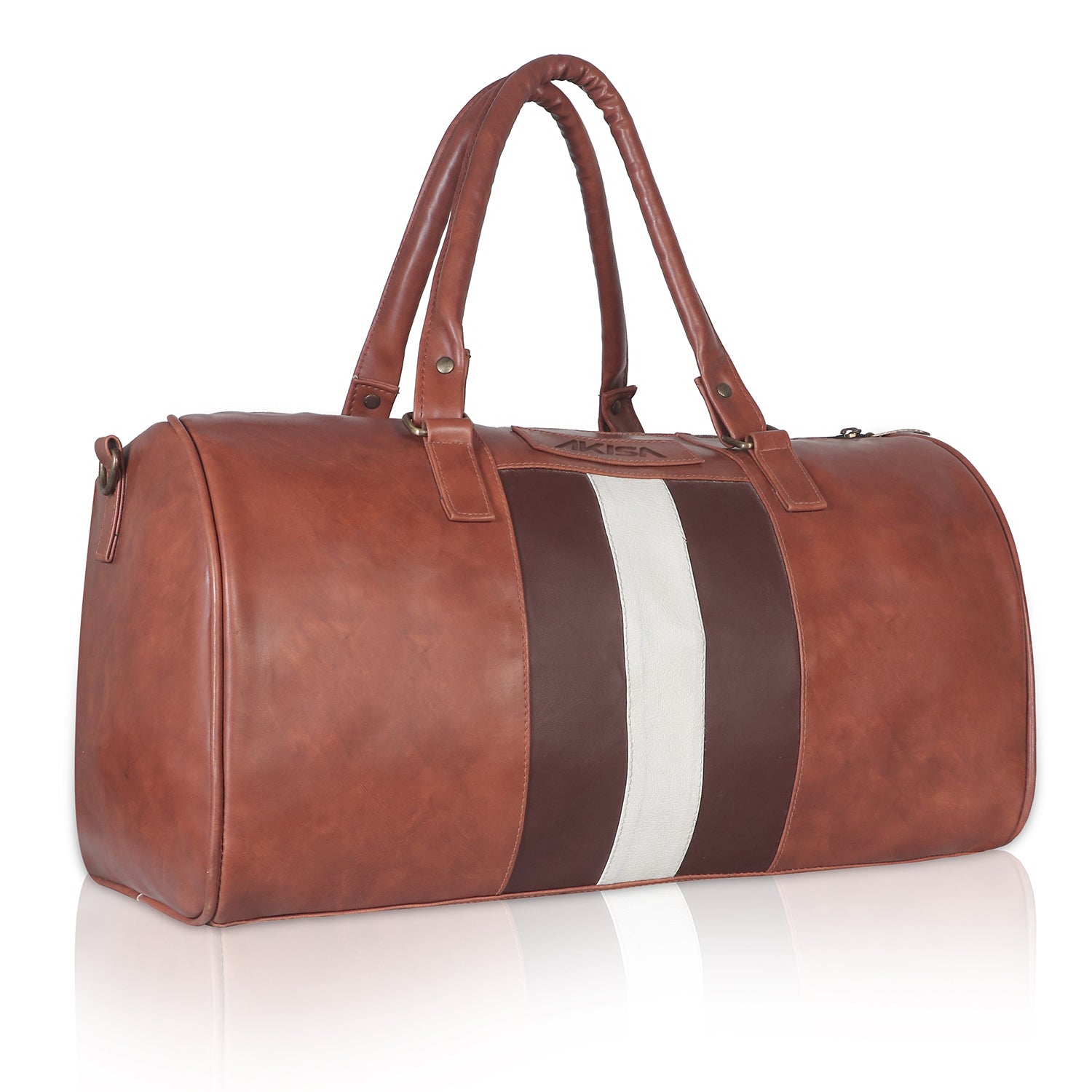 AKISA Travel Sling Duffle Bag with Shoe Compartment - 25L - Light Brown
