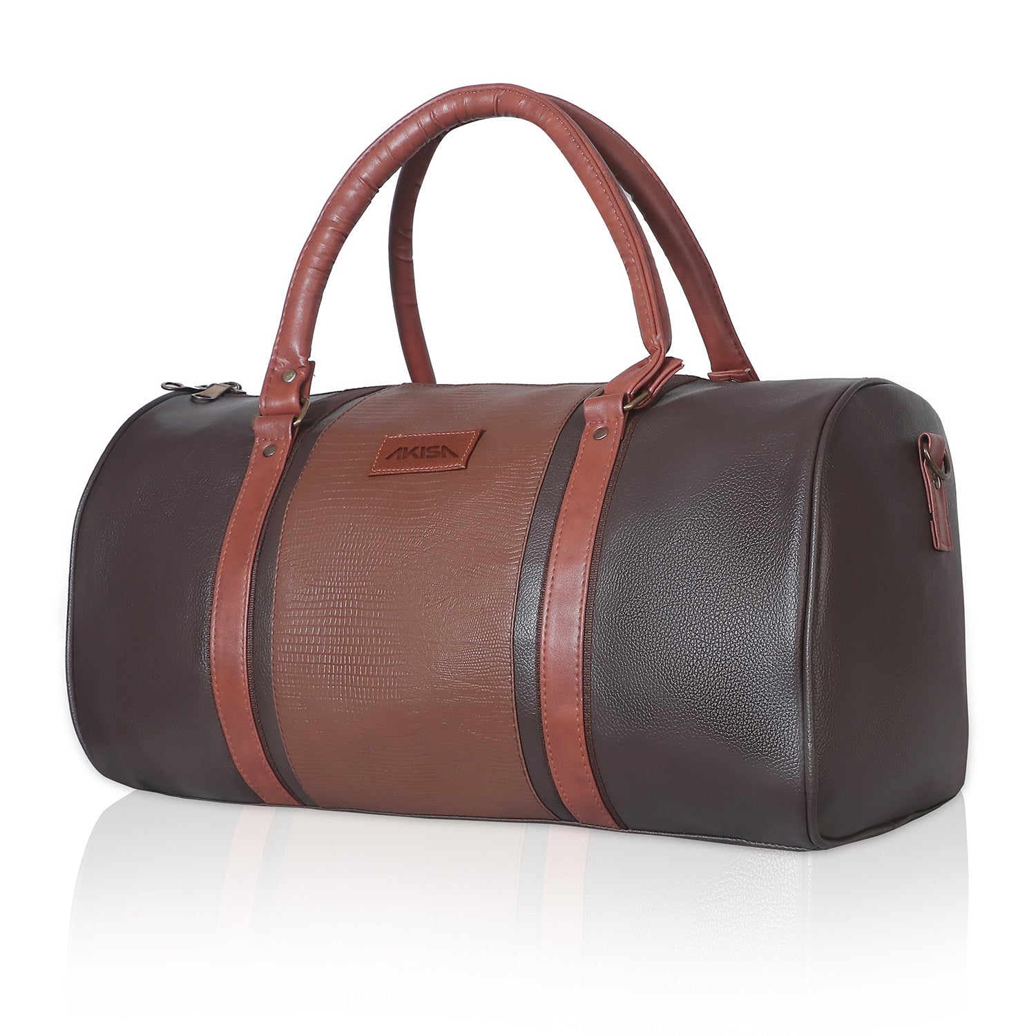 AKISA Travel Sling Duffle Bag with Shoe Compartment - 25L - Brown