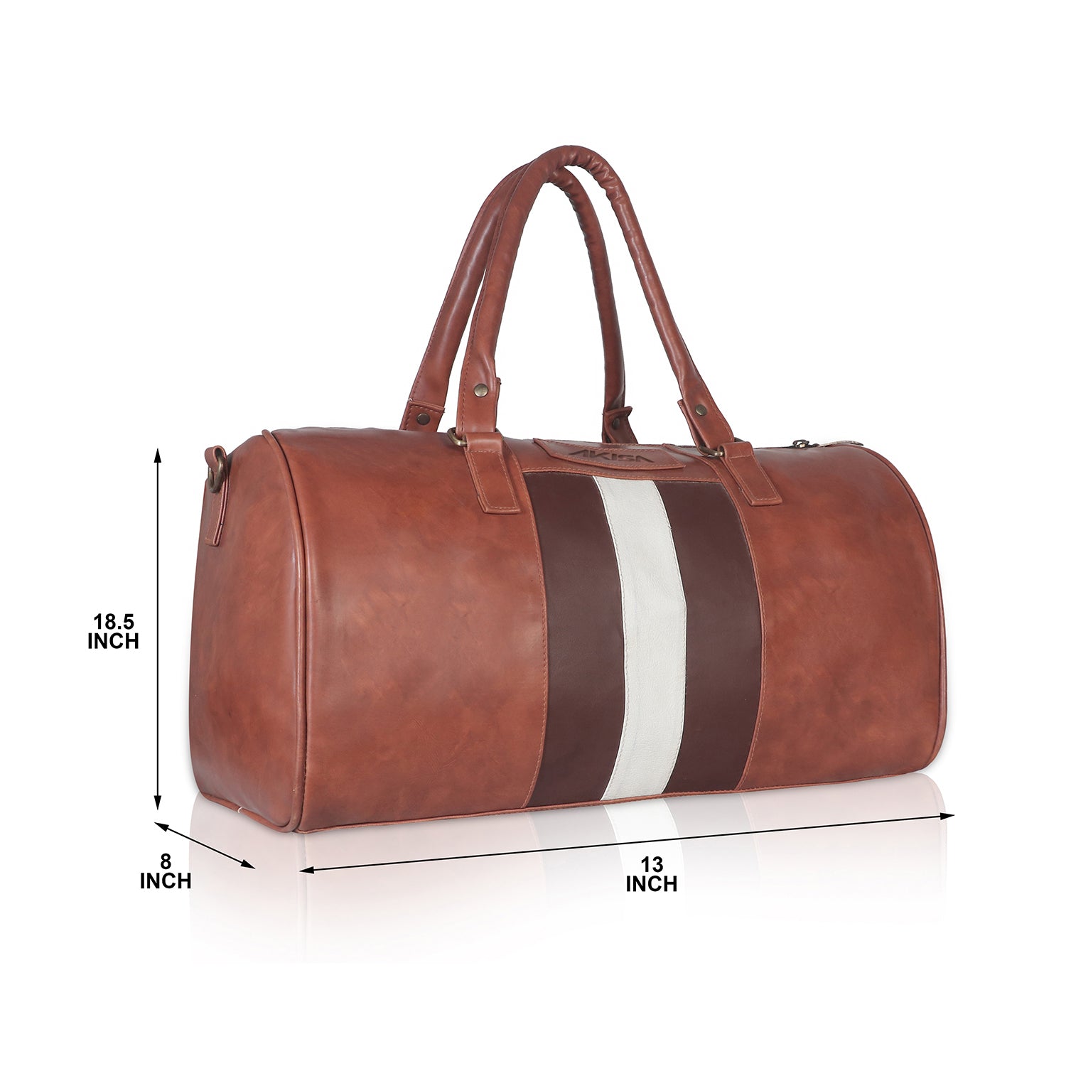 AKISA Travel Sling Duffle Bag with Shoe Compartment - 25L - Light Brown